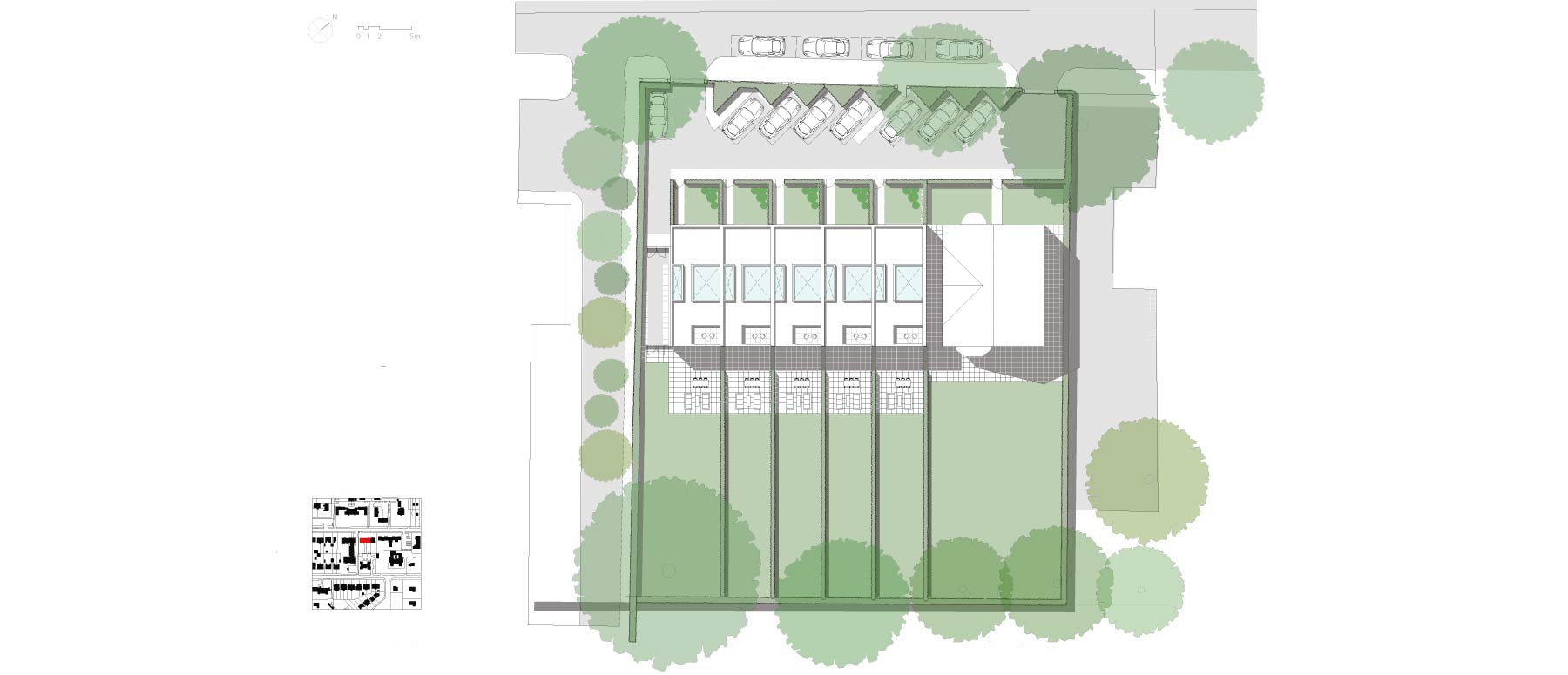 Housing 175: terrace of five houses, Manchester