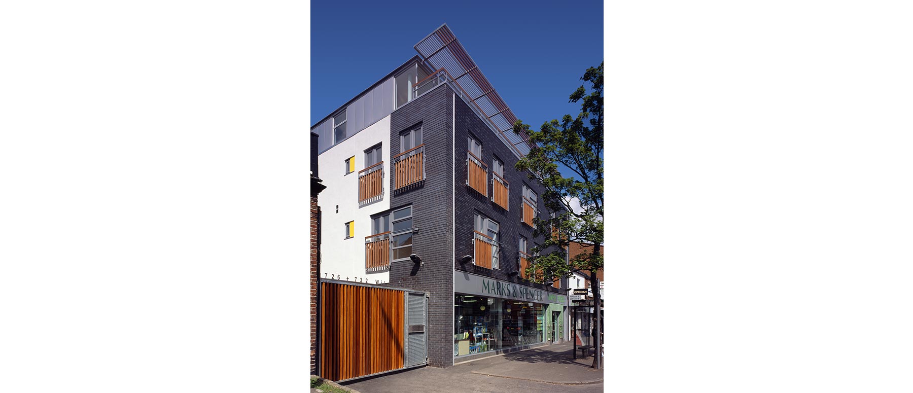 Marks & Spencer shop with flats above, South Manchester