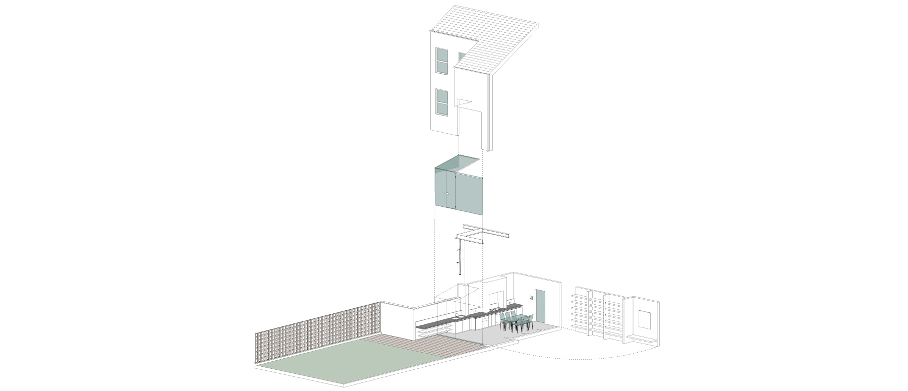 House 002: glass rear extension, Cheshire