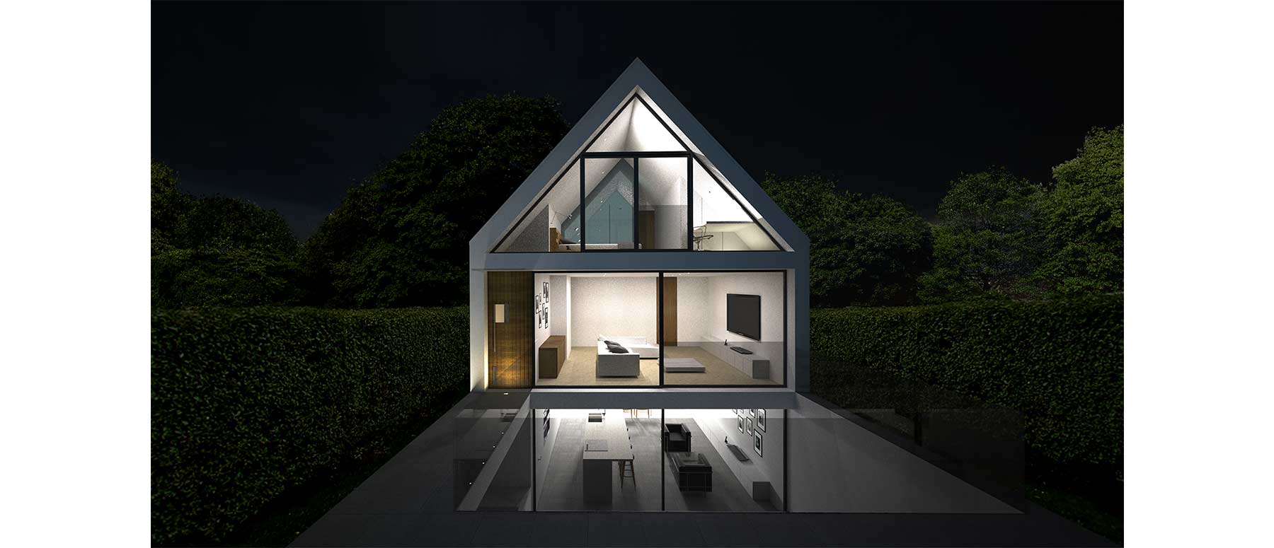 House 148: new build house on a narrow sloping site