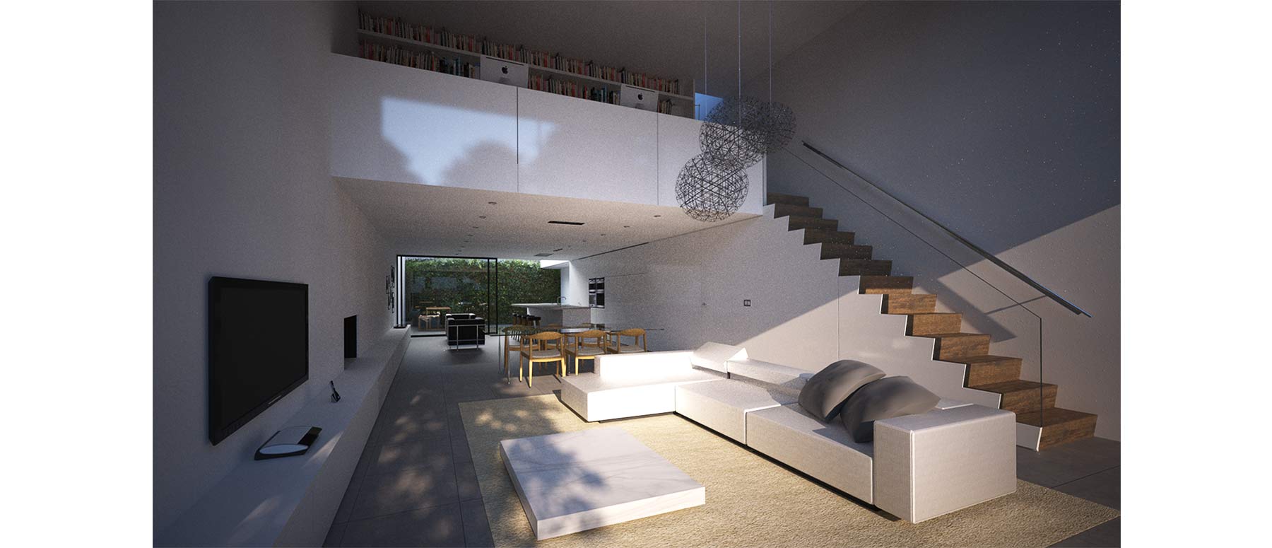 House 148: new build house on a narrow sloping site