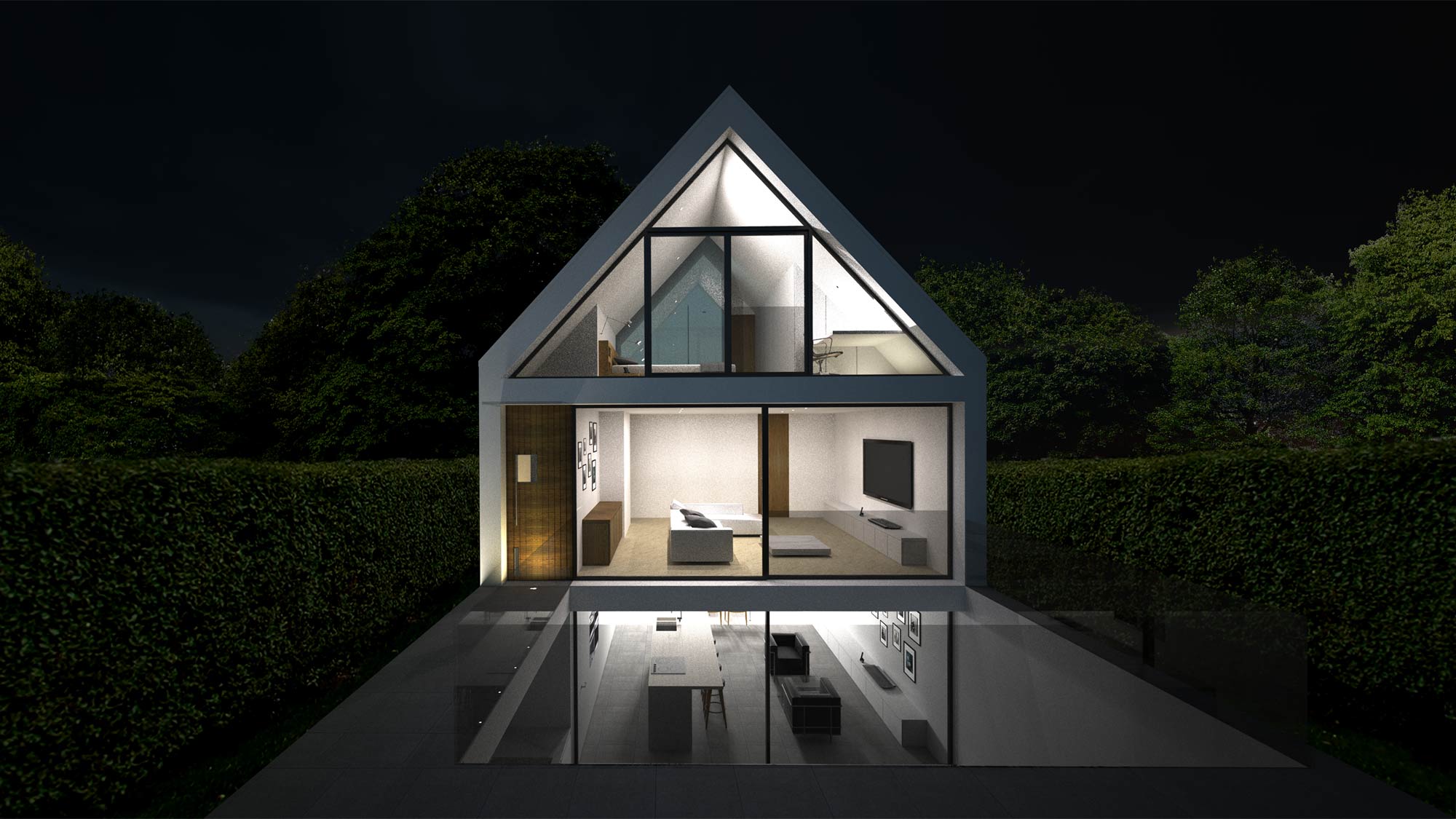 House 148: new build house on a narrow sloping site