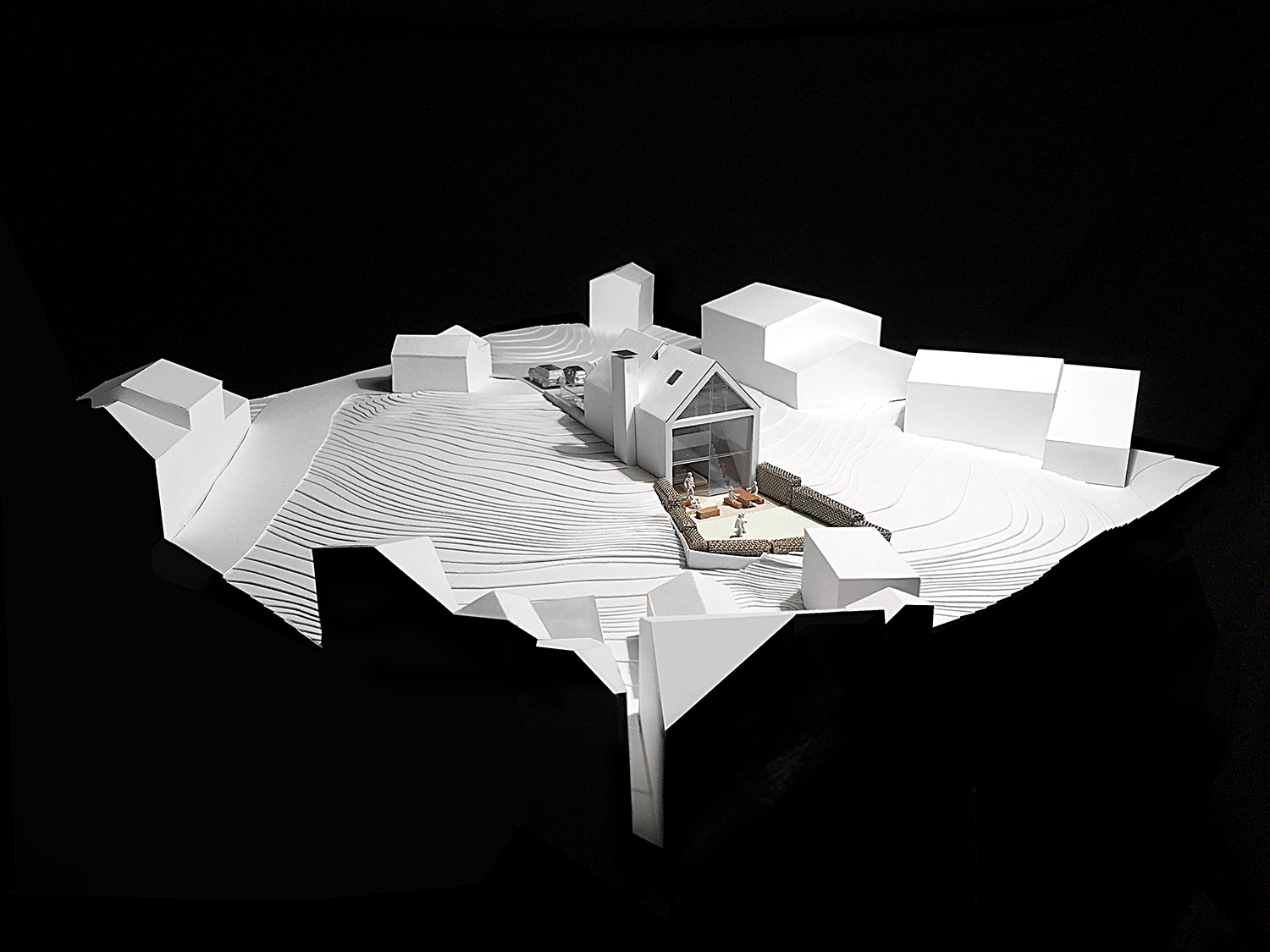 House 148: new build house on a narrow sloping site