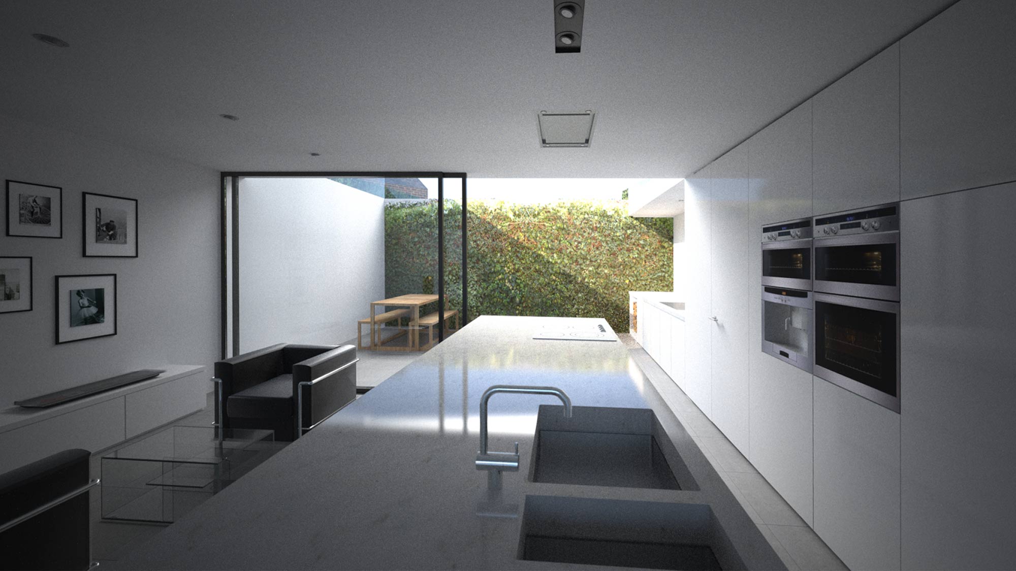 House 148: new build house on a narrow sloping site