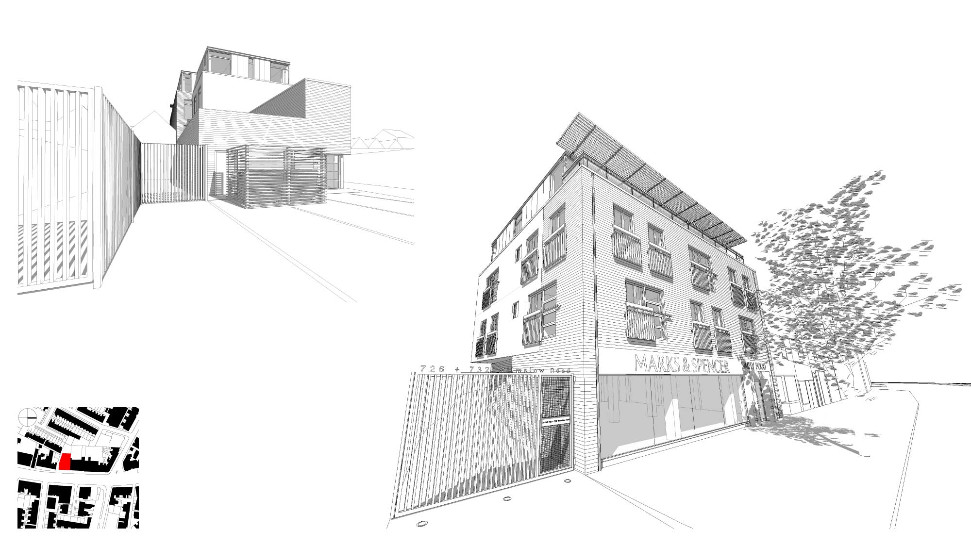 Marks & Spencer shop with flats above, South Manchester