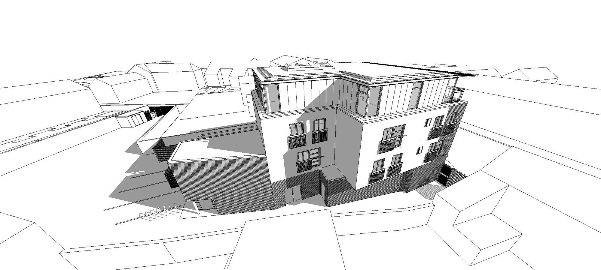 Marks & Spencer shop with flats above, South Manchester