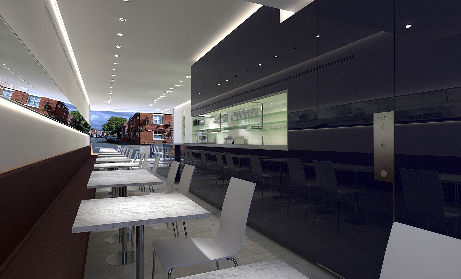 Prego café bar interior