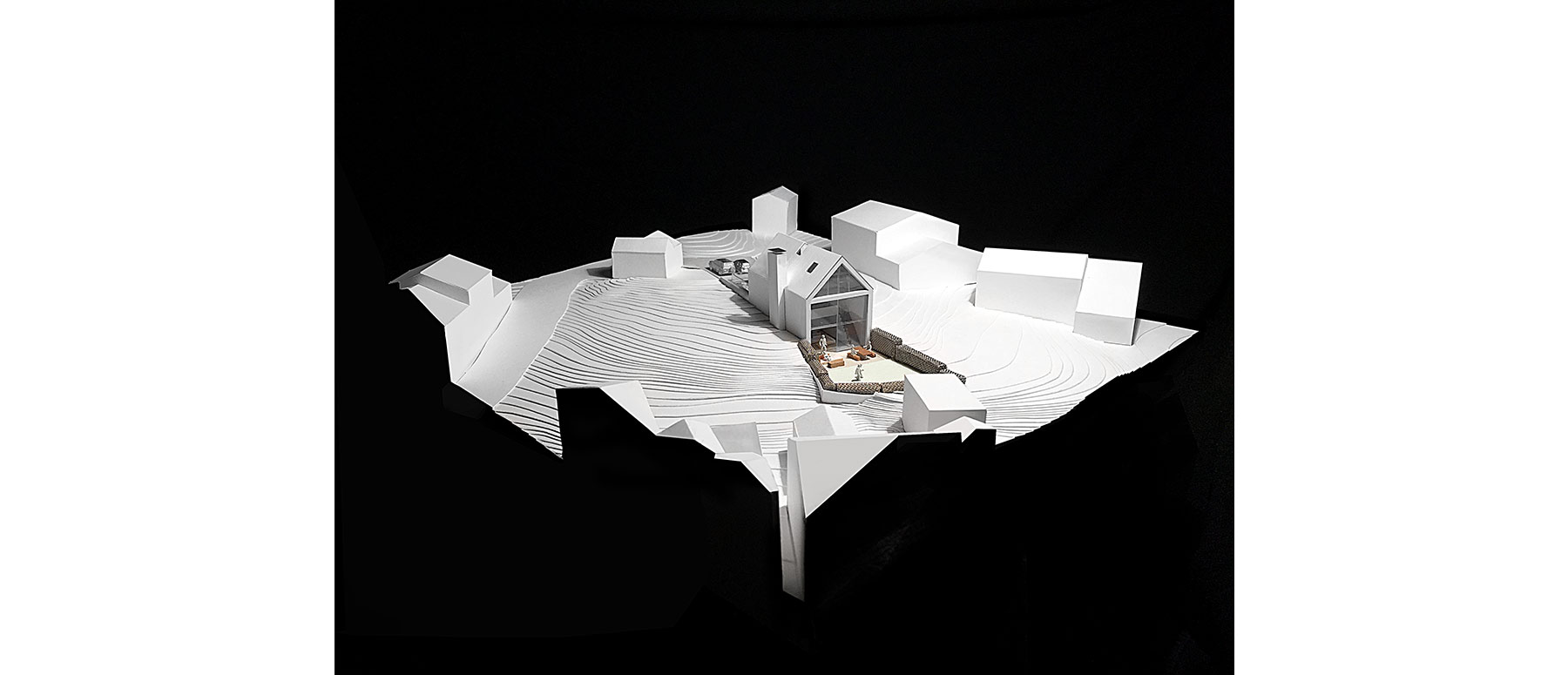 House 148: new build house on a narrow sloping site