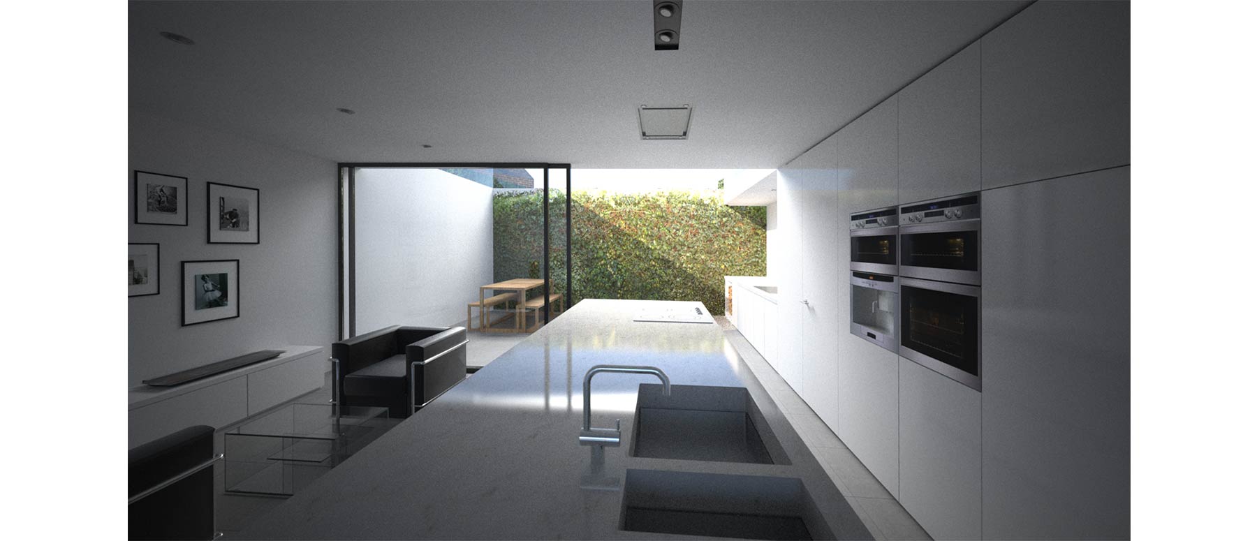 House 148: new build house on a narrow sloping site
